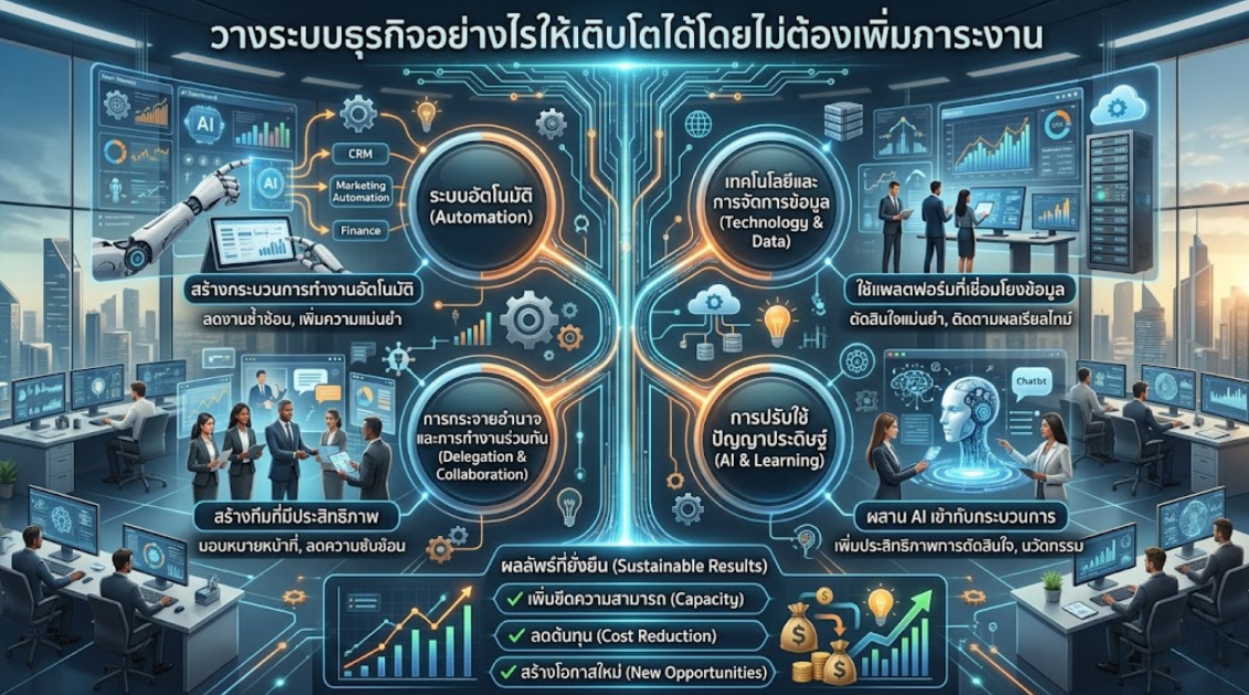 วางระบบธุรกิจอย่างไรให้เติบโตได้โดยไม่ต้องเพิ่มภาระงาน